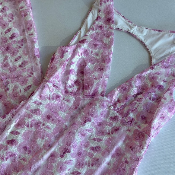 NWT Beginning Boutique Farida Pink Lace Maxi Dress - Picture 12 of 15